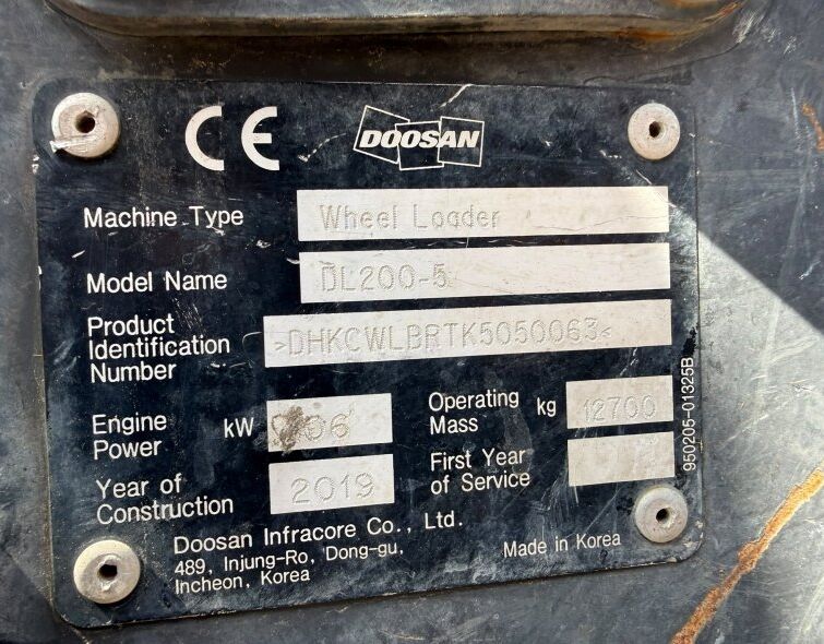 DOOSAN DL200-5 **WHEEL LOADER**